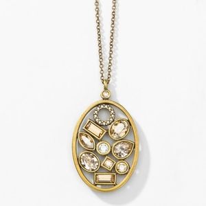 Touchstone Crystal by Swarovski Antique Gold Necklace